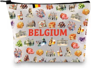 Zuo Bao Brussel Gift Belgium Lover Cosmetic Bag Belgium Flag Gift Belgium Pride Gift Belgium Landmark (BELGIUM)
